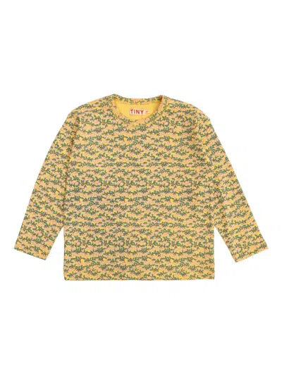 Tiny Cottons Apple-print Ribbed Top In Green