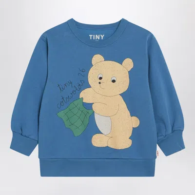 Tiny Cottons Bear Graphic Mini Cotton Sweatshirt In Blue