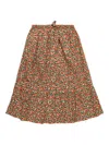 Tiny Cottons Cherry-print Elasticated-waist Skirt In Brown