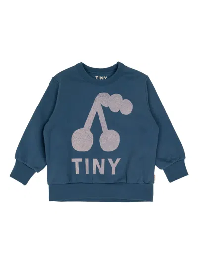 Tiny Cottons Cherry-print Sweatshirt In Blue
