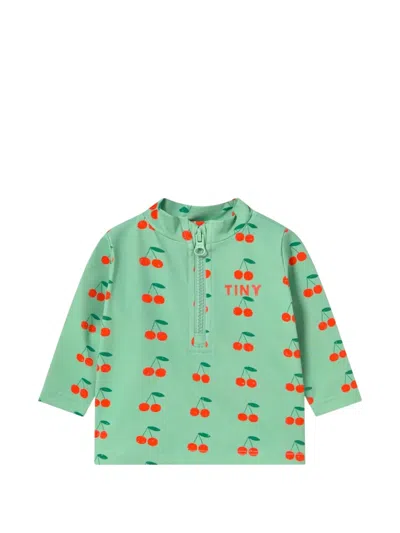 Tiny Cottons Babies' Cherry-print T-shirt In Green