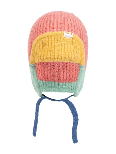 Tiny Cottons Babies' Colour-block Beanie In 粉色