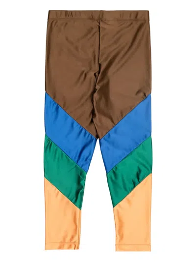 Tiny Cottons Colour-block Panelled Leggings In Brown