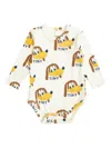 Tiny Cottons Dogs-print Ribbed Bodie In White