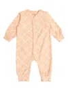 Tiny Cottons Floral-lattice Romper In Pink