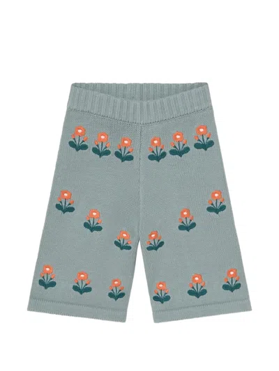 Tiny Cottons Babies' Floral Trousers In Blue