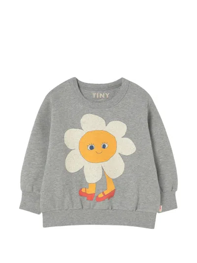 Tiny Cottons Kids' Flower Sweatshirt In Gray
