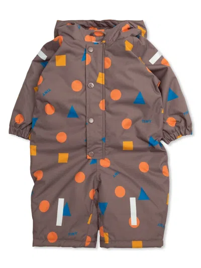 Tiny Cottons Babies' Geometric-print Romper In Purple