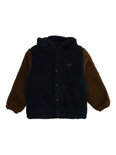 Tiny Cottons Hooded Teddy Fleece Jacket In Multi