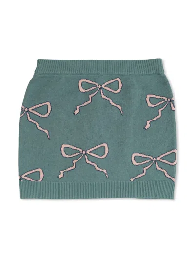 Tiny Cottons Kids' Intarsia-knit Skirt In Blue