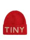 Tiny Cottons Logo-detail Ribbed Beanie Hat In Red