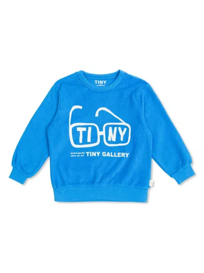 Tiny Cottons Kids' Logo-print Sweatshirt In Blue