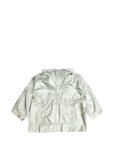 Tiny Cottons Kids' Metallic Hooded Jacket In Silver