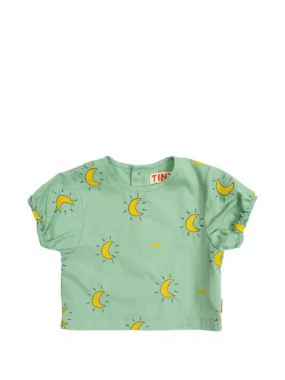 Tiny Cottons Babies' Moon-print T-shirt In Green