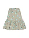 Tiny Cottons Rabbit-logo-print Cotton Peplum Skirt In 灰色