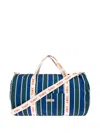 Tiny Cottons Striped Barrel Bag In Green