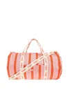 Tiny Cottons Striped Cotton Duffel Bag In Pink