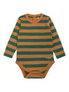 Tiny Cottons Striped Long-sleeved Bodie In Green