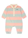 Tiny Cottons Striped Polo-neck Jumpsuit In Neutral