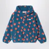 Tiny Cottons Tiny Mushroom Pattern Fleece Jacket In Blue