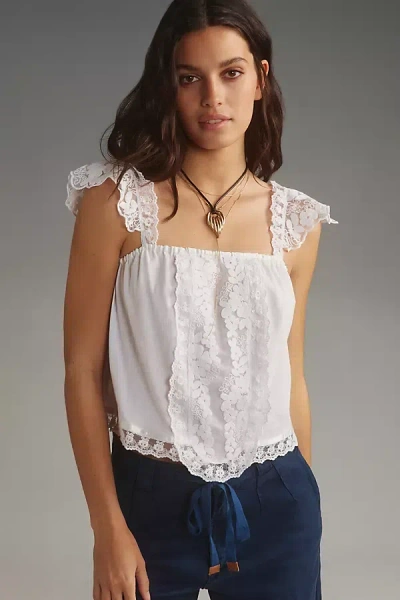 Tiny Daphne Lace Tank Top In White