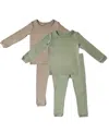 Tiny Knot Co. Baby Boys And Girls 4-piece Long Sleeve Pajama Set In Sage,canyon
