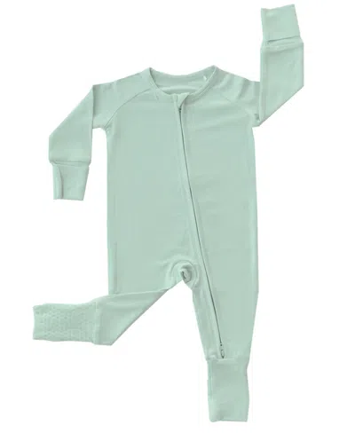 Tiny Knot Co. Baby Boys And Girls Convertible 2 Way Zippered Footed Coverall In Hazy