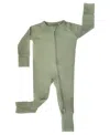 Tiny Knot Co. Baby Boys And Girls Convertible 2 Way Zippered Footed Coverall In Sage