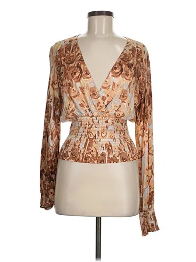 Pre-owned Tiny Long Sleeve Blouse In Brown