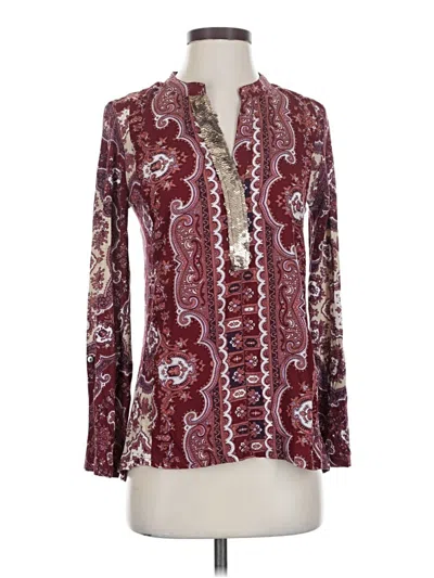 Pre-owned Tiny Long Sleeve Blouse In Burgundy