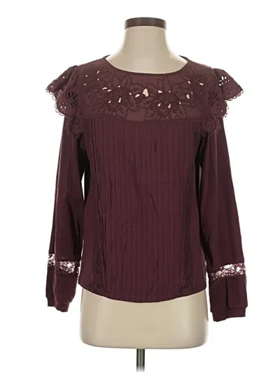 Pre-owned Tiny Long Sleeve Blouse In Burgundy