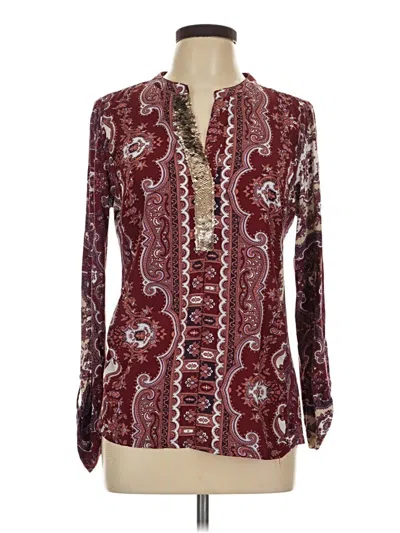Pre-owned Tiny Long Sleeve Blouse In Burgundy