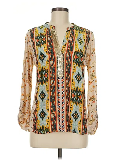 Pre-owned Tiny Long Sleeve Blouse In Gold