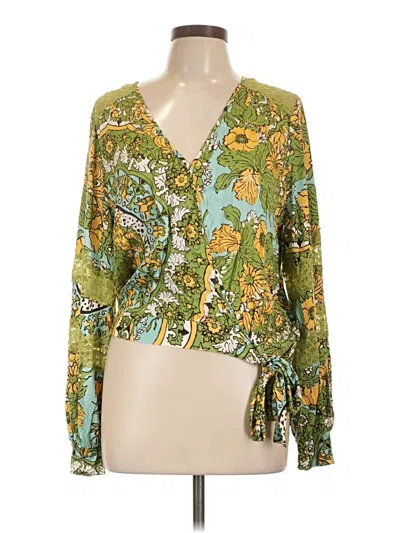 Pre-owned Tiny Long Sleeve Blouse In Green
