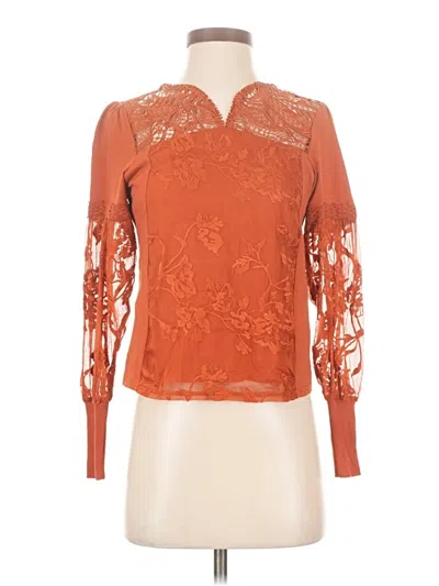 Pre-owned Tiny Long Sleeve Blouse In Orange