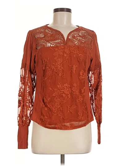 Pre-owned Tiny Long Sleeve Blouse In Orange