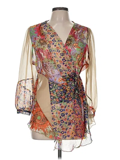 Pre-owned Tiny Long Sleeve Blouse In Tan