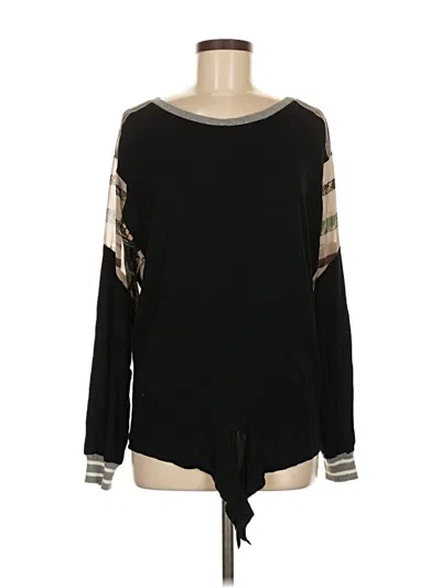 Pre-owned Tiny Long Sleeve Top Black Boatneck Tops