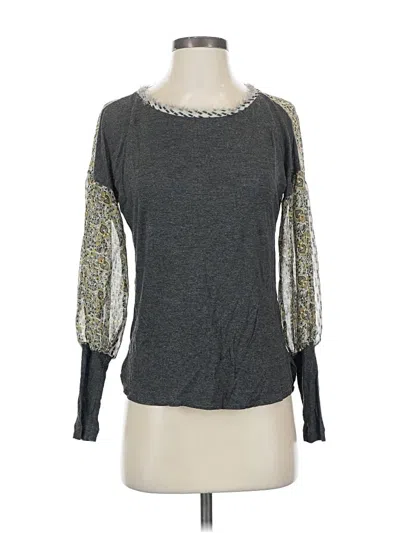 Pre-owned Tiny Long Sleeve Top Gray Crew Neck Tops