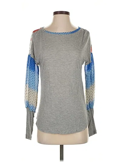 Pre-owned Tiny Long Sleeve Top Gray Crew Neck Tops