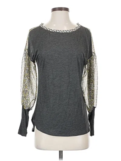 Pre-owned Tiny Long Sleeve Top Gray Crew Neck Tops