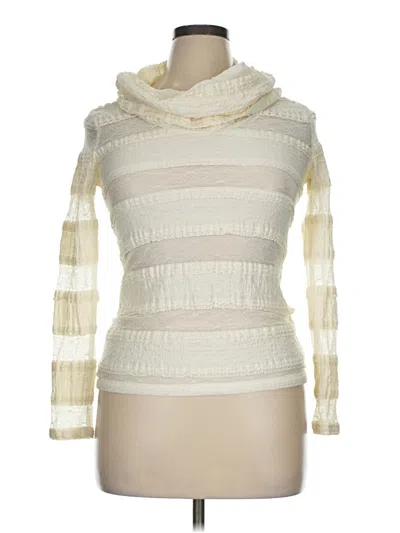 Pre-owned Tiny Long Sleeve Top Ivory Cowl Neck Tops In White