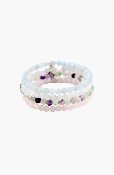 Tiny Rituals Aquarius Bracelet Set In Blue/pink/white