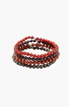 Tiny Rituals Aries Bracelet Set In Black/red