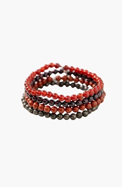Tiny Rituals Aries Bracelet Set In Black/red
