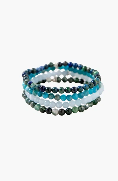 Tiny Rituals Gemini Bracelet Set In Blue/green/white