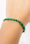 Tiny Rituals Genuine Malachite Energy Bracelet In Dark Green