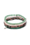 Tiny Rituals Heart Chakra Bracelet Set In Green/pink