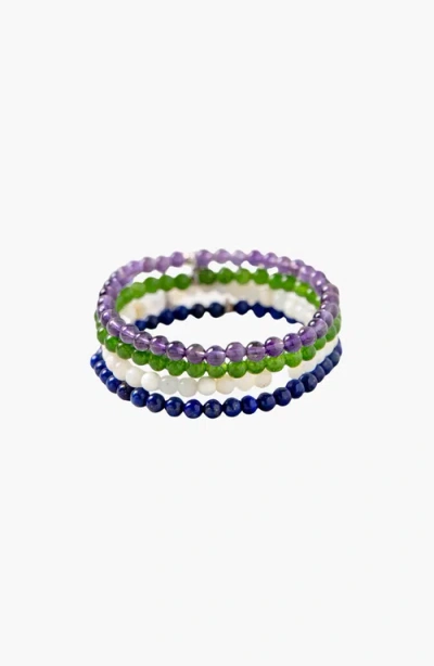 Tiny Rituals Libra Bracelet Set In Green/purple/blue
