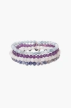 Tiny Rituals Pisces Bracelet Set In Purple/blue/white
